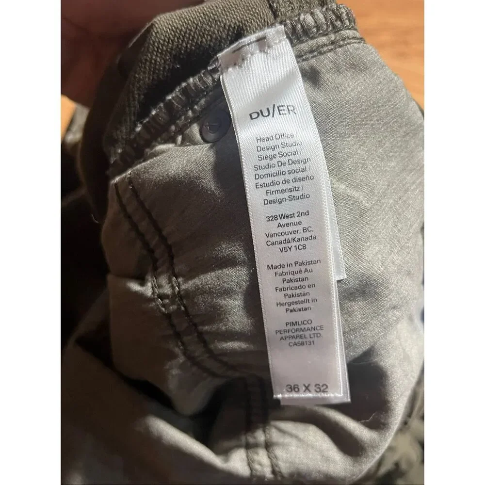 Du/er Men's N2X No Sweat Relaxed Taper Pants 36x32